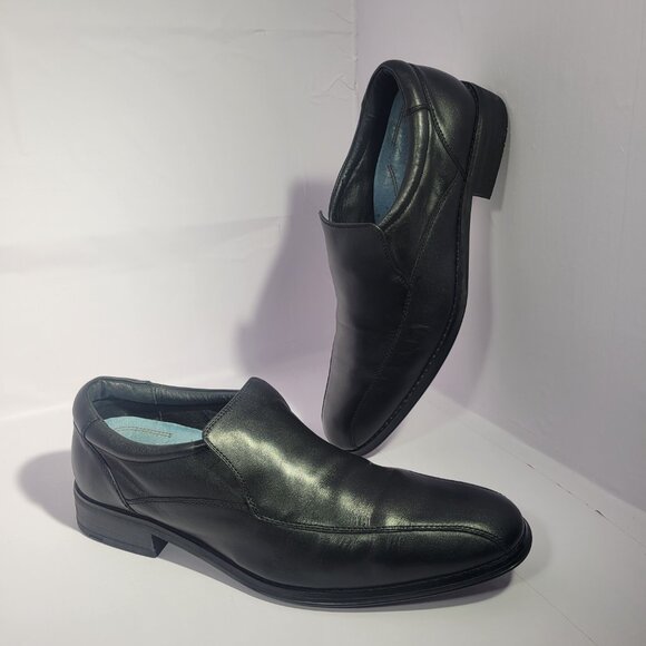 Vionic Eric Men\'s US Size 13 Black Leather Slip On Loafers Dress Shoes